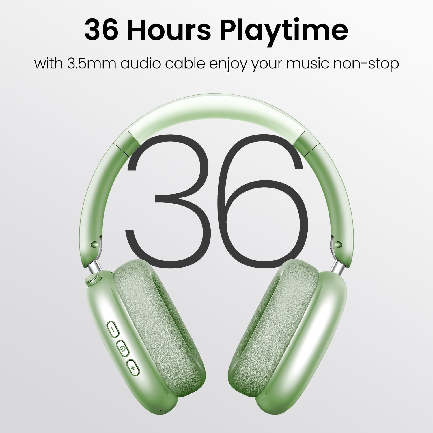 GASYESOY Y01 Bluetooth Headphones Wireless over Ear Noise Cancelling Headphones,36H Playtime Hi-Res Audio Foldable Lightweight for Travel, Home Office, Sport, Cellphone, PC Green