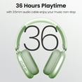 thumbnail image 5 of GASYESOY Y01 Bluetooth Headphones Wireless over Ear Noise Cancelling Headphones,36H Playtime Hi-Res Audio Foldable Lightweight for Travel, Home Office, Sport, Cellphone, PC Green, 5 of 9