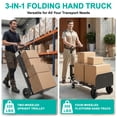 thumbnail image 5 of Yacona 3-in-1 Folding Hand Truck, Foldable Dolly Cart with Wheels Heavy Duty, Convertible Hand Cart for Moving with Retractable Handle, Black, 5 of 7