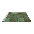 thumbnail image 2 of Ahgly Company Machine Washable Indoor Rectangle Patchwork Turquoise Blue Transitional Area Rugs, 8' x 10', 2 of 4