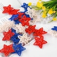thumbnail image 3 of 30Pcs 4th of July Star Shaped Rattan Balls Decoration, 2.36 Inch Star Shaped Wicker Balls for Home Decor DIY Vase Bowl Filler Ornament Wedding Table Decoration (Red, White, Blue), 3 of 7