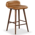 thumbnail image 3 of Safavieh Tazmyn Wood and Leather  Counterstool in Brown / Walnut, 3 of 13