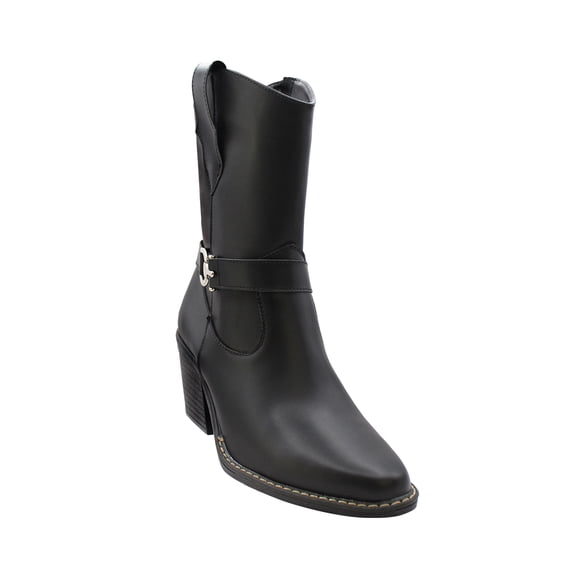 Botin Casual de Mujer Negro Sintetico Marca Leon 488