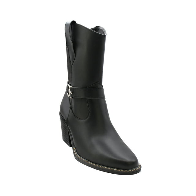 Botin Casual de Mujer Negro Sintetico Marca Leon 488