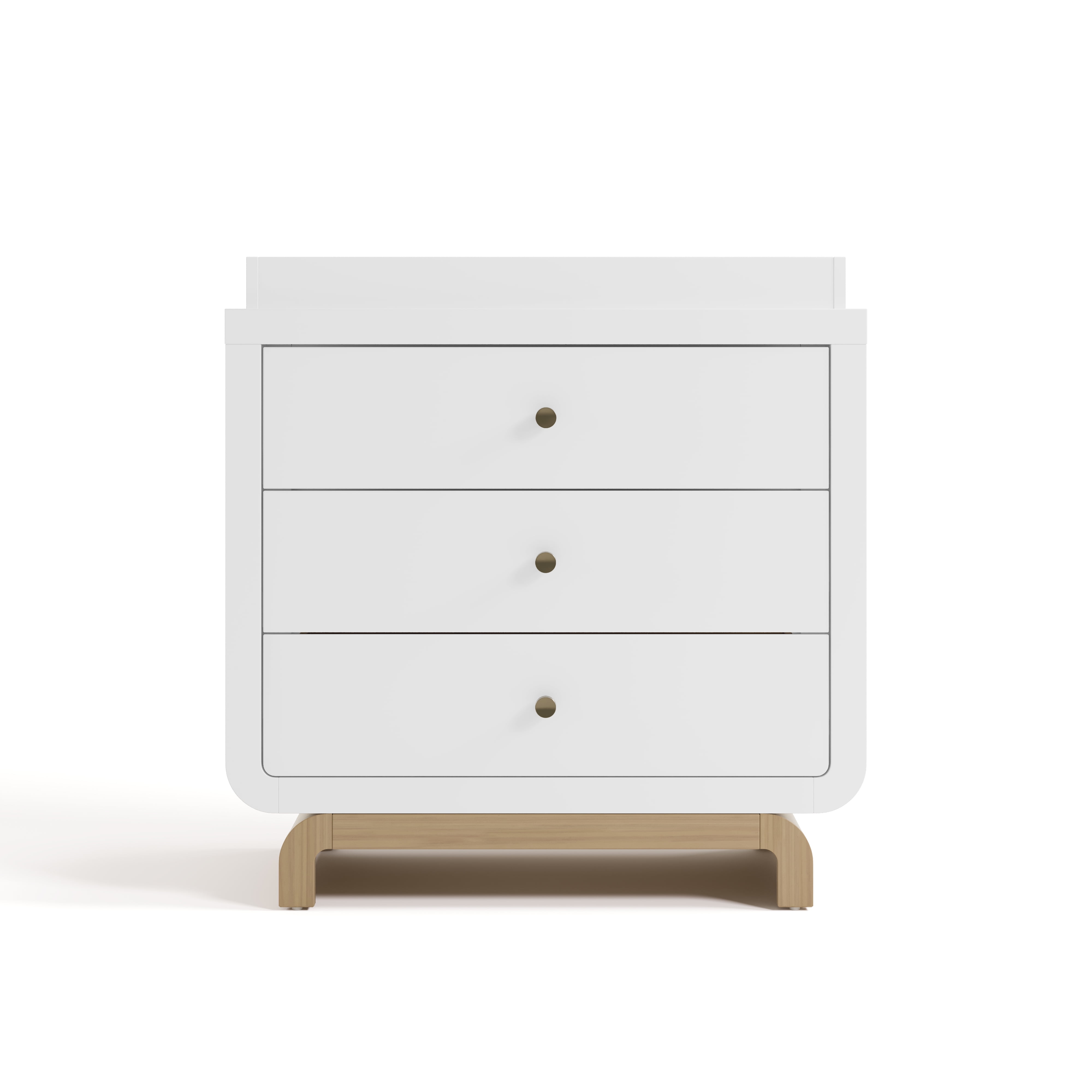 Art of Nursery by Storkcraft Santorini 3 Drawer Dresser with Infant Changing Topper, White with Driftwood