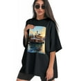 thumbnail image 3 of Plus Size Shirt for Women Black Tops for Women Short Sleeves Shirt for Women Belle Louisville Riverboat1 T Shirt Crewneck Shirt for Women 4XL, 3 of 5