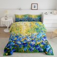 thumbnail image 2 of Manfei Chic Blue Floral Flowers Full Size Comforter Sets 3-Piece for Female Men,Abstract Oil Painting Bedding Comforter Set,Blue Green Lightweight Bedding Sets,Microfiber Bedroom Decor,Reversible, 2 of 8