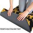 thumbnail image 3 of Black Butterfly Sunflower Pattern Hot Yoga Mat Towel Non Slip for Hot Yoga - Quick-Drying Yoga Mat Cover with 4 Corner Pockets with Travel Bag - Hot Yoga Towel Non Slip 74"x26", 3 of 6