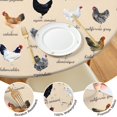 thumbnail image 4 of Beige Chicken Breed Pattern Round Fitted Tablecloth with Elastic Edge,Dining Table Cover Waterproof,Outdoor Round Tablecloth for Camping,Dining,Indoor and Outdoor, 4 of 7