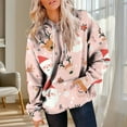 thumbnail image 5 of Womens Christmas Graphic Hoodies Plus Size Hoodies with Pocket Loose Buttoned Long Sleeve Sweatshirt Tops, 5 of 7