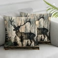 thumbnail image 3 of Acheng TUNW Wildlife Animal Rustic Couch Throw Pillows Covers Set of 2，Woodland Farmhouse Animals Cover Decorative Pillowcase for Camper RV Home,Wildlife Lover Camper Gifts 18x18in, 3 of 7