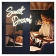 thumbnail image 2 of Sweet Dreams Letrero De Neón Letra Luz Para Dormitorio Habitación Boda Fiesta Bar Club Matrimonio Lámpara De Decoración De Pared 38cm×32cm, 2 of 5
