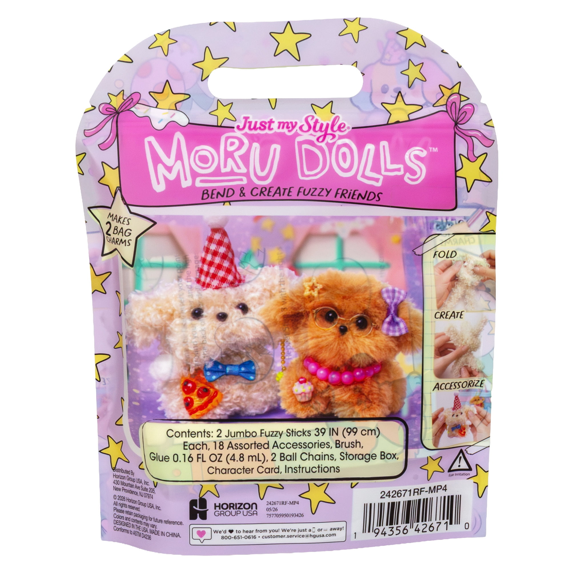 Just My Style Moru Dolls Puppies Kit - Create Two Fuzzy Adorable Characters