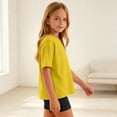 thumbnail image 5 of Cethrio Girls Outfit Sets Short Sleeve, Solid Color 2 Piece Summer T-shirts and Shorts Sets Yellow Size 8, 5 of 8