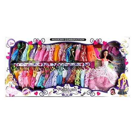 Fashion Playset - Modern Madilynn Children's Kid's Toy Fashion Doll Playset w/ Doll, Assorted Dresses, Accessories