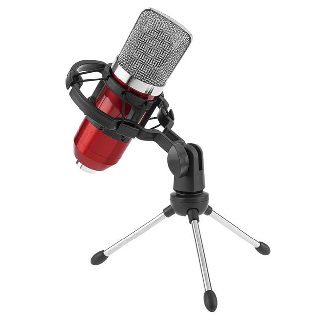 Micrófono Alámbrico Condensador Mitzu Rojo Metálico