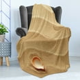 thumbnail image 4 of Seashells Soft Flannel Fleece Throw Blanket, Little Seashell on Golden Yellow Sand Sea Coastal Theme Beach Art Print, Cozy Plush for Indoor and Outdoor Use, 50" x 70", Sand Brown, by Ambesonne, 4 of 5