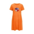 thumbnail image 5 of Tnhcen Women's Oversized Short Nightgown Printed Round Neck and Short Sleeves Dress Nightdress Nightgowns for Women Womens Summer Nightwear Sleepwear for Women Underwear Skirt Orange, 5 of 6