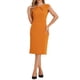 thumbnail image 1 of VESTIDO ELEGANTE DE MUJER INSPIRADO CHIC CON MANGAS DE CAPUCHA Y CINTURÓN PARA TRABAJAR NARANJA M, 1 of 6