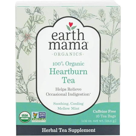 Organic Heartburn Tea for Occasional Pregnancy Heartburn, 16 Teabags/Box