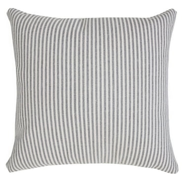 Ox Bay Hampton 20" x 20" Gray/White Striped Cotton Adult Decorative Throw Pillow