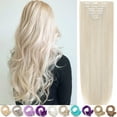 thumbnail image 2 of SEGO Clip in Hair Extensions Full Head Thick Long Straight/Curly Wave Hair 8 pieces 18 clips, 2 of 8