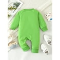 thumbnail image 4 of Elippeo Irish Baby Romper 3M 6M 9M 12M St Patricks Day Casual Long Sleeve Round Neck Shamrock Letter Print Jumpsuit Newborn Clothes, 4 of 10