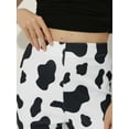thumbnail image 5 of INSPIRE CHIC Women's Pants High Waist Cow Print Casual Flare Bell Bottom Stretch Long Pants XS Black White, 5 of 6
