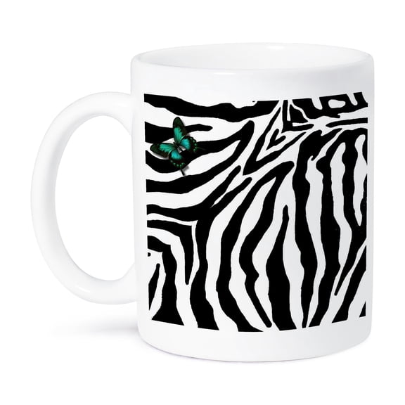 3dRose, Butterfly Zebra Print, 11oz Mug