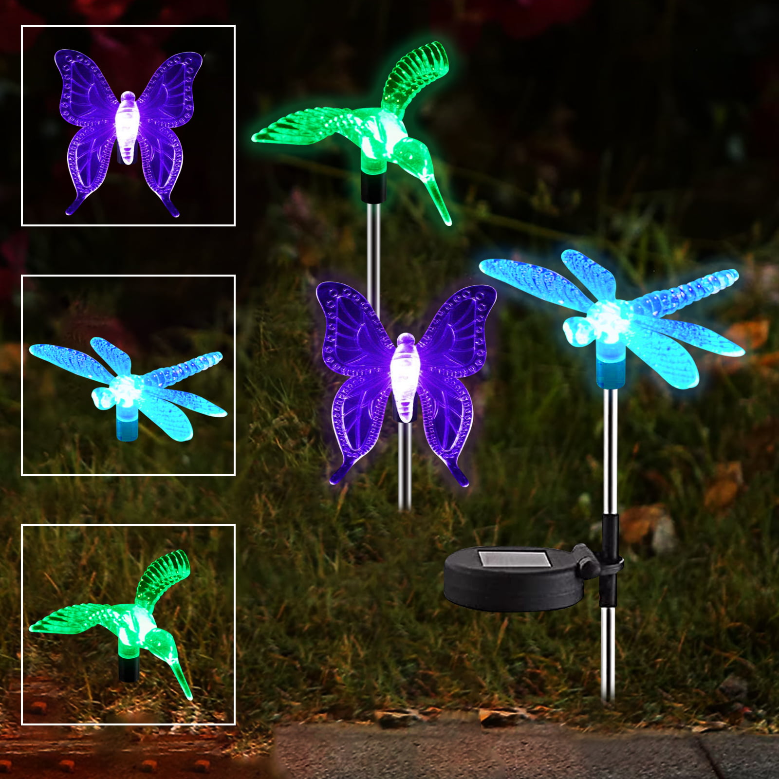 Details about   Hanging Solar Garden Lights Butterfly Lantern Outdoor Stake Landscape Decor US 