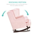 thumbnail image 2 of Best Choice Products Rocking Accent Chair, Tufted Upholstered  Wingback for Home, Nursery w/ Wood Frame - Blush Pink, 2 of 7