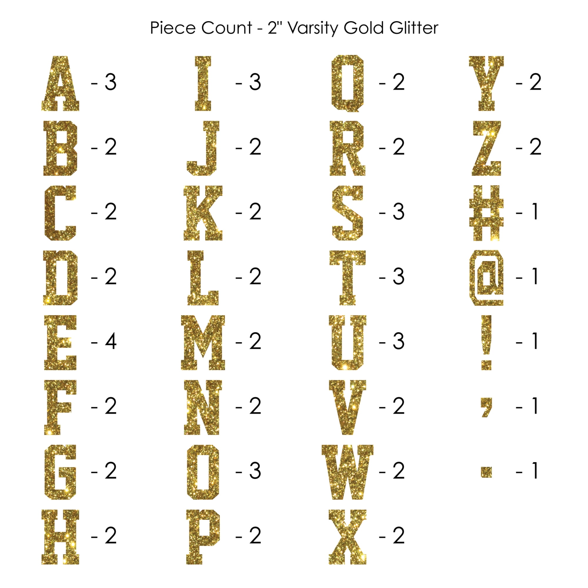 Imagin8 Gold Foil Alphabet Iron-On Transfers - Each