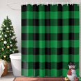 thumbnail image 4 of St. Patrick's Day Lucky Green Black Plaid Shower Curtain for Bathroom, Buffalo Lattice Waterproof Shower Curtains Washable Quick Dry with Hooks Bathtub Curtains 72x72IN, 4 of 9