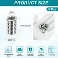 thumbnail image 2 of Thread Adapters Sleeve Reducing Nut, 6Pcs M10x1.5 Male to M6x1 Female Repairing Insert Nut Screw Reducer Conversion 303 Stainless Steel Fastener 15mm, 2 of 7
