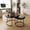 Black, variant on Nesting Coffee Table Set of 2, Round Marble Pattern Top Tables with Metal Frame - White