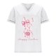 thumbnail image 4 of Corto para las Mujeres Casual Verano 2025 Pascua Impresión V-Cuello Camiseta, Ligero 95% Poliéster 5% Spandex Top para Toda la Temporada Hogar Y Diario, 4 of 7