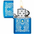 thumbnail image 4 of Zippo 46424 Fancy Flame Design High Polish Blue Pocket Lighter, 4 of 7