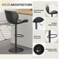 thumbnail image 5 of Hawsaiy Modern Swivel Bar Stools Set of 4, PU Leather Bar Chairs with Back & Footrest, Adjustable Height 22.2"-31" for Kitchen Island,Dark Brown, 5 of 8