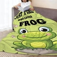 thumbnail image 5 of Just A Girl Who Loves Frog Blanket Super Soft Flannel Blankets for Bed Sofa Living Room Bed Throw for Boy Girls Kids Children Multicolor 30"x40" for pet, 5 of 6