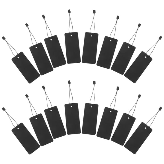 AURARMLET Black Hanging Tags with String, 200 Pack Paper Labels for Retail, Price Tags, Tags, and Organization