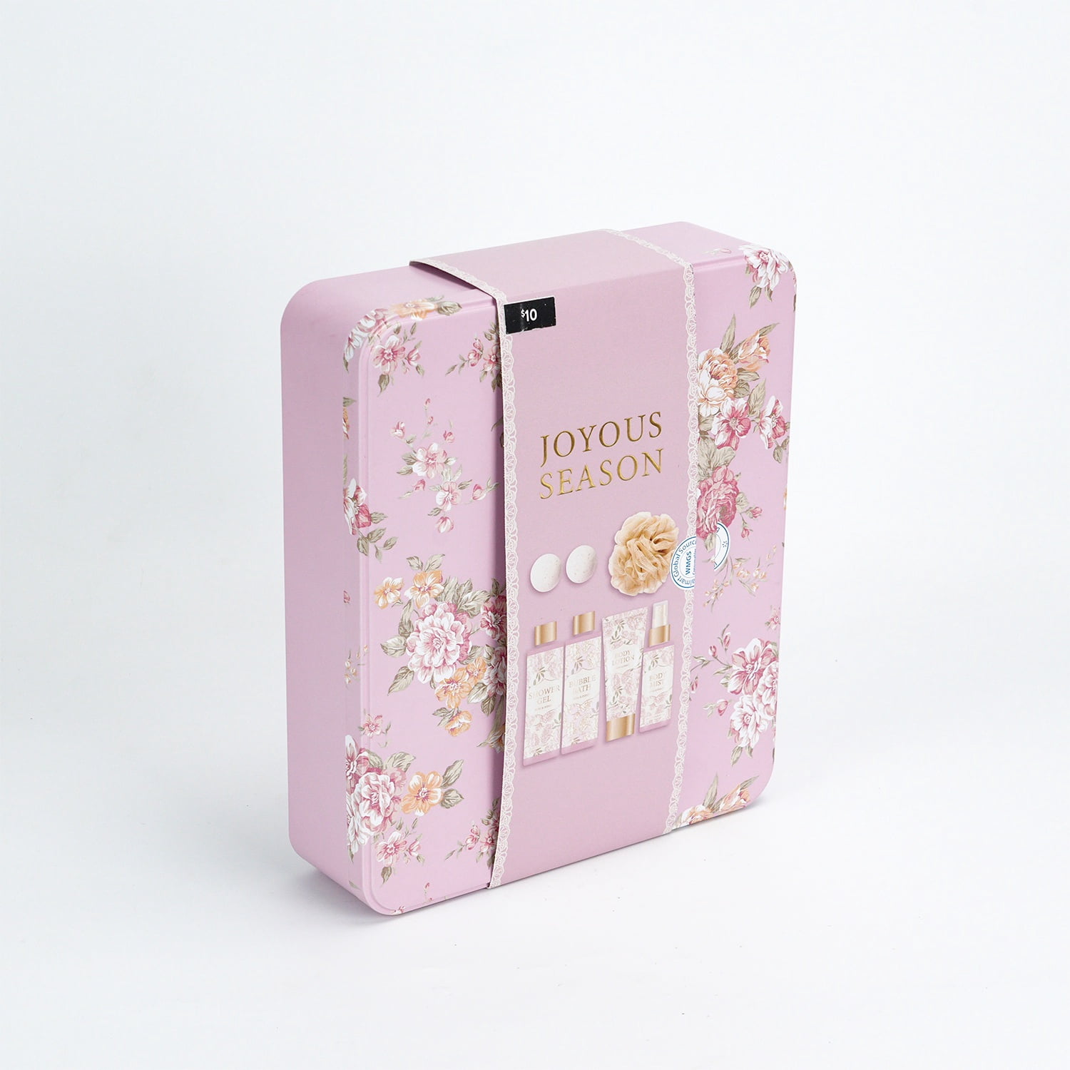 Bath Set, Rose and Peony Scent, 8 Pieces