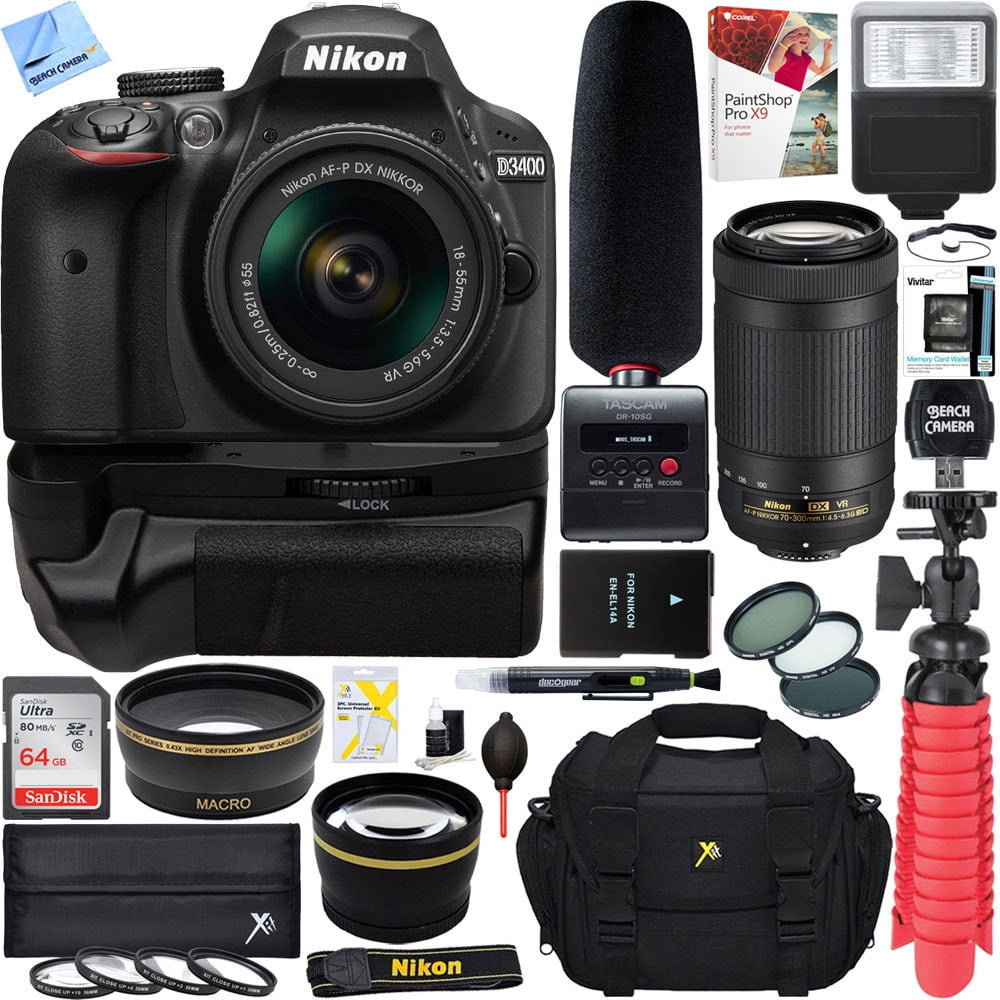 Nikon D3400 24 2 Mp Digital Slr Camera 18 55mm 70 300mm Dual Lens Tascam Video Creator Bundle Walmart Com Walmart Com Nikon D3400 24 2 Mp Digital Slr Camera 18 55mm 70 300mm Dual Lens Tascam Video Creator Bundle Walmart Com Walmart Com