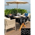 thumbnail image 5 of Outdoor Tablecloth with Umbrella Hole for Patio/Picnic/Party/Camping, Spring Dandelion Waterproof Table Cloth Rectangle Table Cover Washable, Modern Country Flower Black White (52"x 70"), 5 of 8