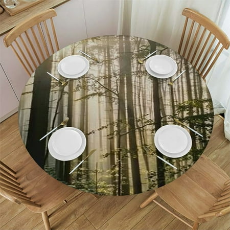 

Tllo0ord Round Tablecloth with Elastic Edged F 31-35