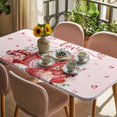 thumbnail image 3 of Valentine's Day Table Cloths for 4 Foot Rectangle Tables, Eucalyptus Leaves Coffee Gifts Romantic Patio Waterproof Elastic Fitted Tablecloths, Washable Rectangular Table Cover for Camping, 3 of 8