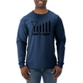 thumbnail image 1 of Love's Signal Love Language Couple Valentine's Day Mens Long Sleeve Shirt, Vintage Heather Navy, X-Large, 1 of 3