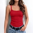 thumbnail image 4 of ZACPNCV Girls Ribbed Knit Cami Top Solid Color Slim Fit Crewneck Sleeveless Spaghetti Strap Tank Top Stretchy Comfort Layering Undershirt 3-13 Years Red, 4 of 7
