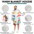 thumbnail image 5 of Wearable Oversized Blanket,Colorful Dinosaurs Silhouettes Pattern Wearable Blanket Hoodie for Adults,Cozy Hooded Blankets with Super Pockets,Super Warm Fuzzy Pullover for Women & Men, 5 of 6