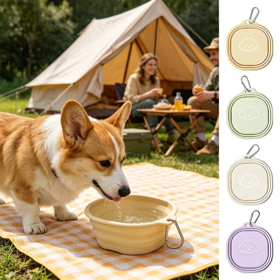 FastXmas Collapsible Bowl for Pet, Silicone Pet Water Bowls for Cats & Dogs, Portable Foldable Dog Travel Bowls for Outdoor Camping Hiking(4.7"x 4.7")