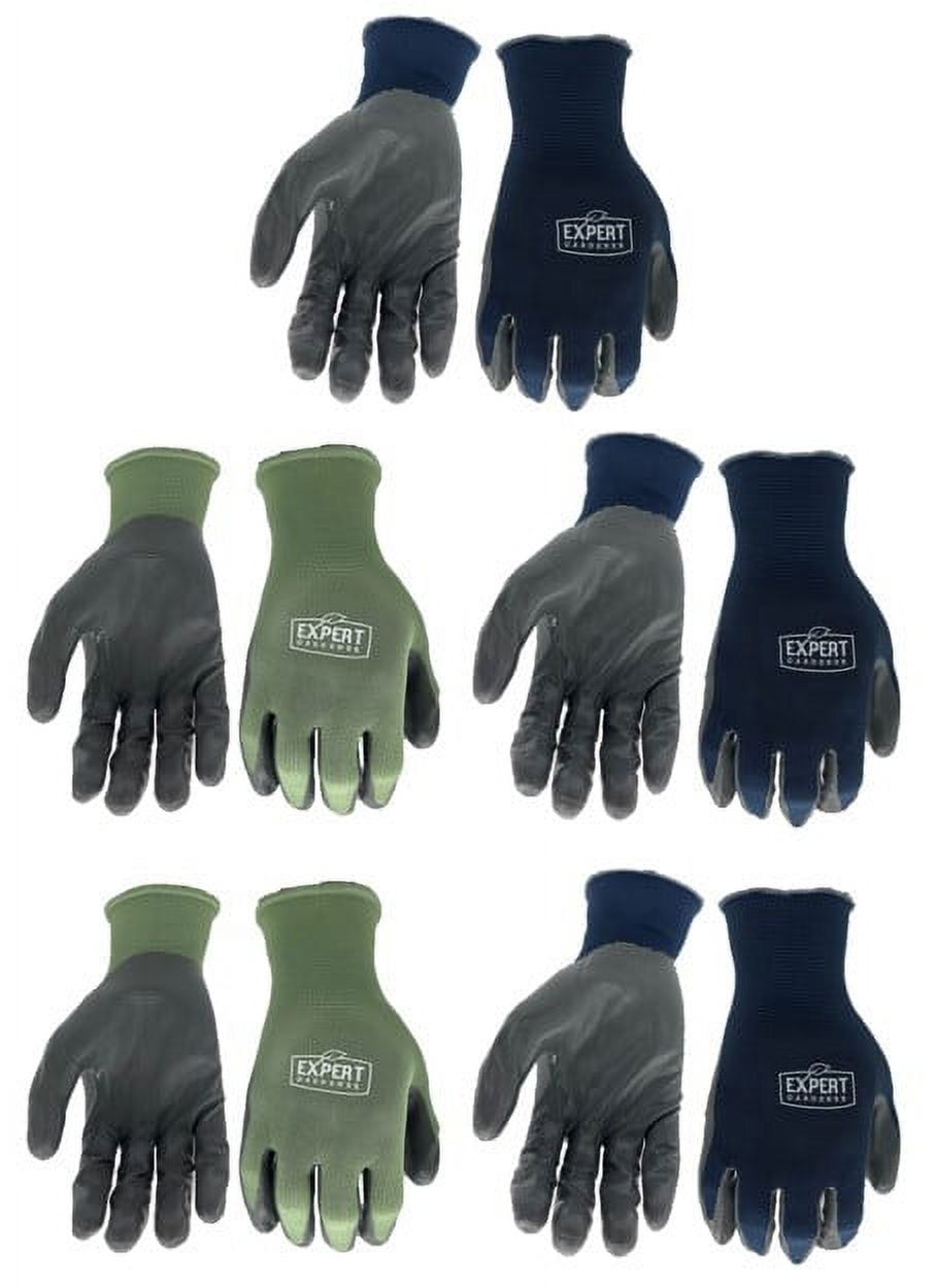 (2 pack) Expert Gardener 5 Pair Nitrile Garden Gloves, Large